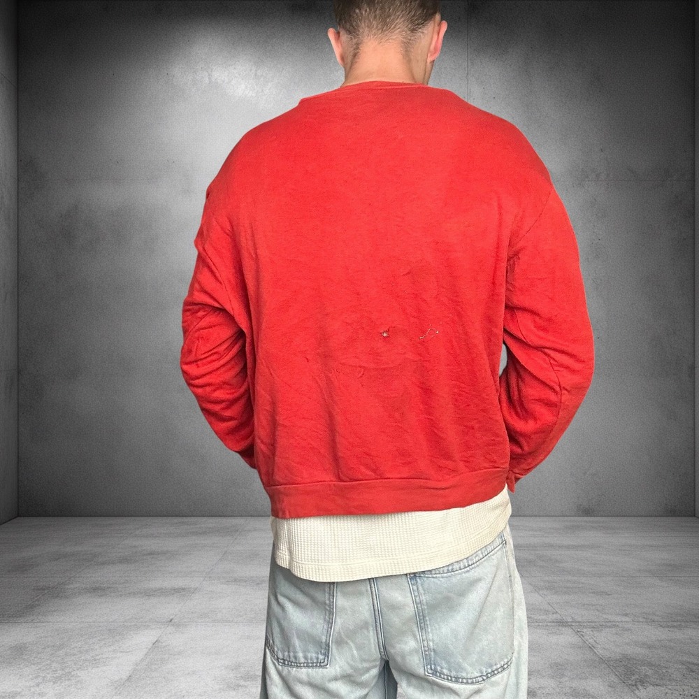 Vintage Aeropostale Red Collegiate Crewneck Sweatshirt Boxy Distressed 90s Y2K - Picture 3 of 9